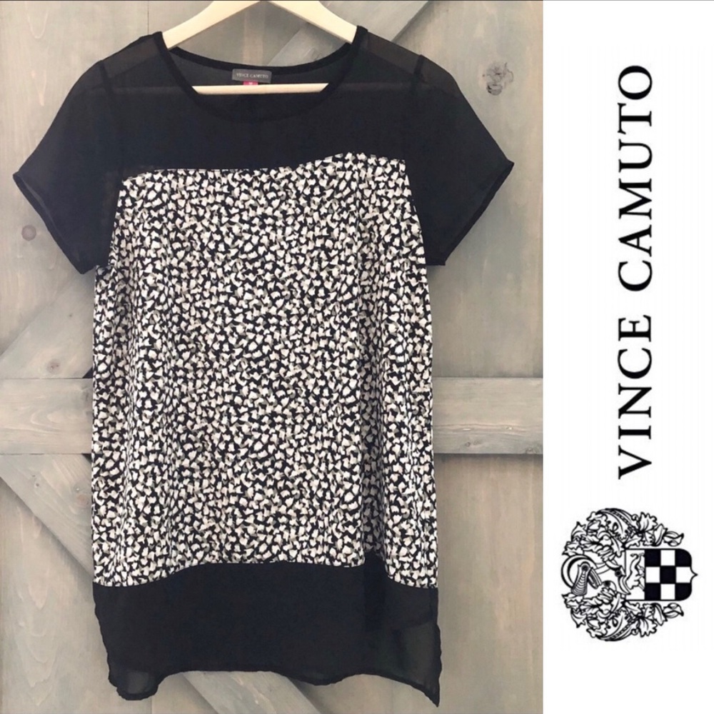 Vince Camuto Sheer Sleeve Top Size Medium